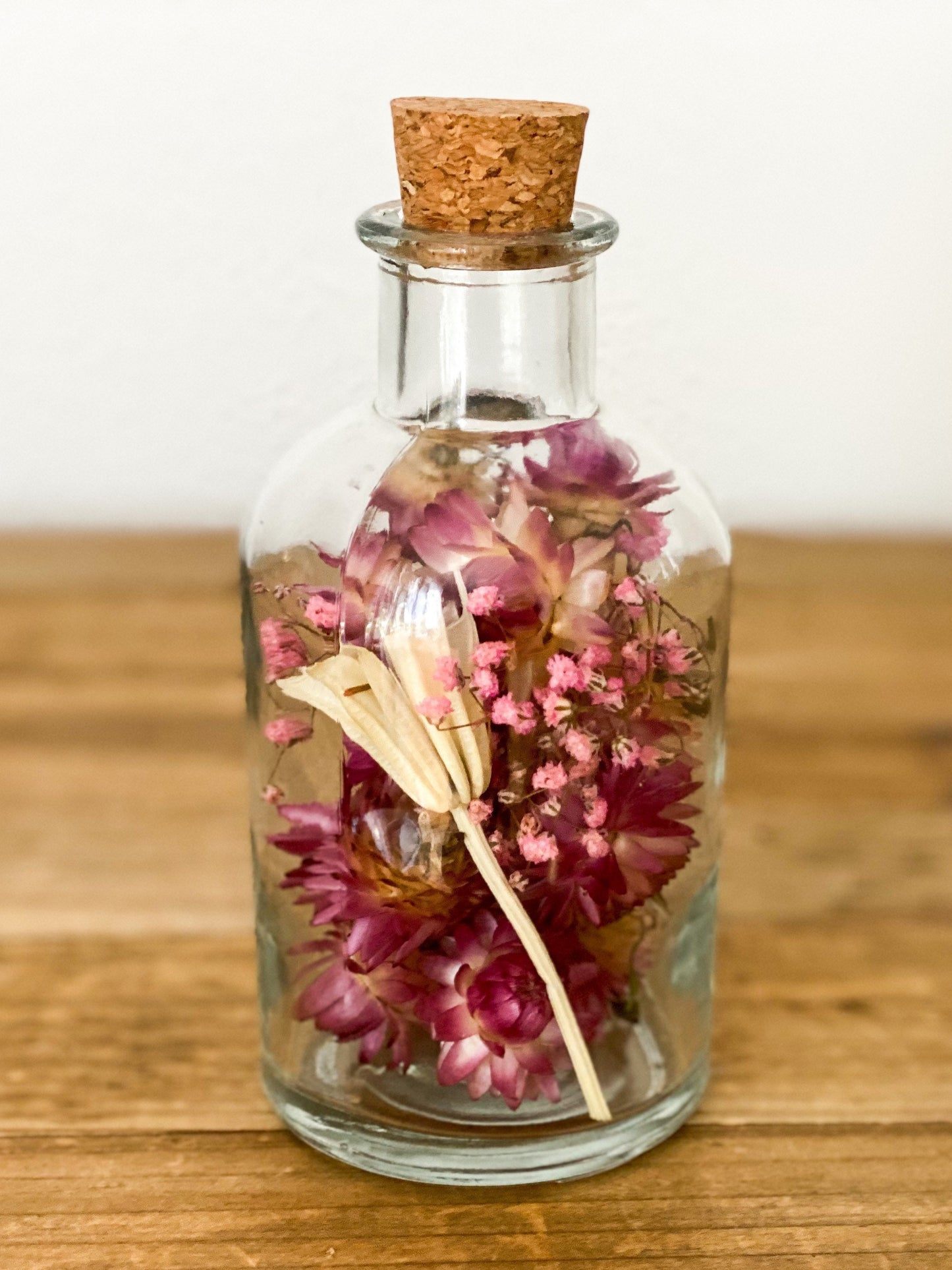 Trockenblumen im Glas groß Trockenblumenstrauß im Glas, auch als Kerzenständer, Blumenglas