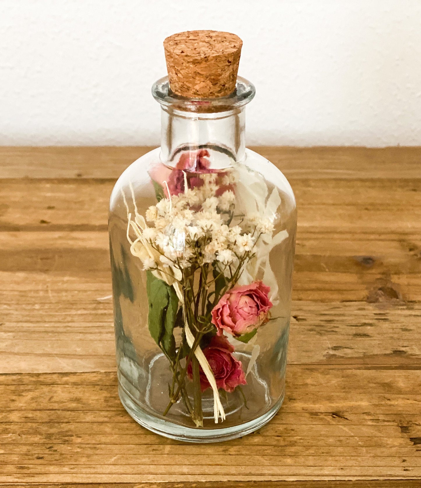 Trockenblumen im Glas groß Trockenblumenstrauß im Glas, auch als Kerzenständer, Blumenglas