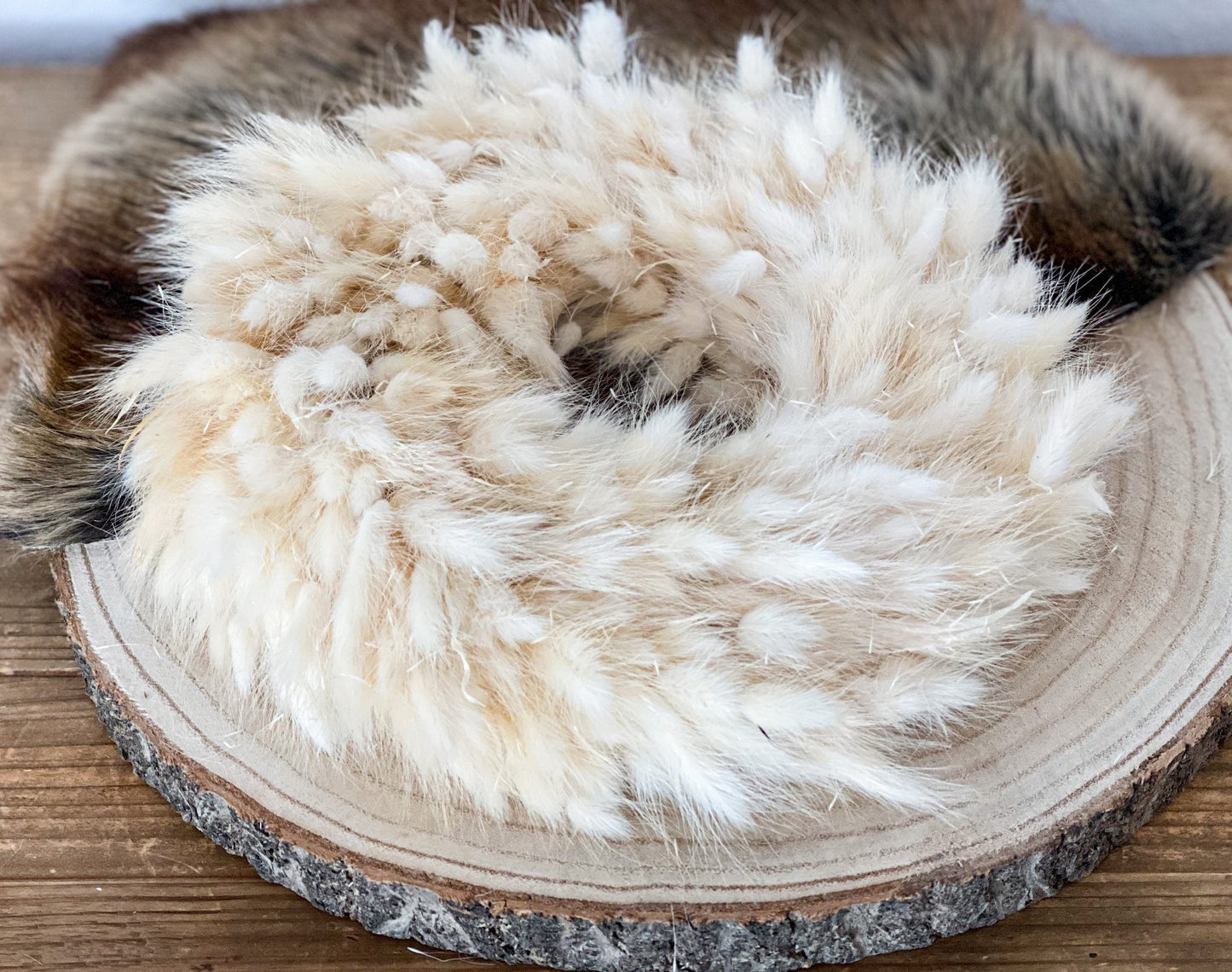 Lagurus-Kranz, Adventskranz , Tischkranz aus Lagurus , Trockenblumenkranz, Kranz mit Trockenblumen