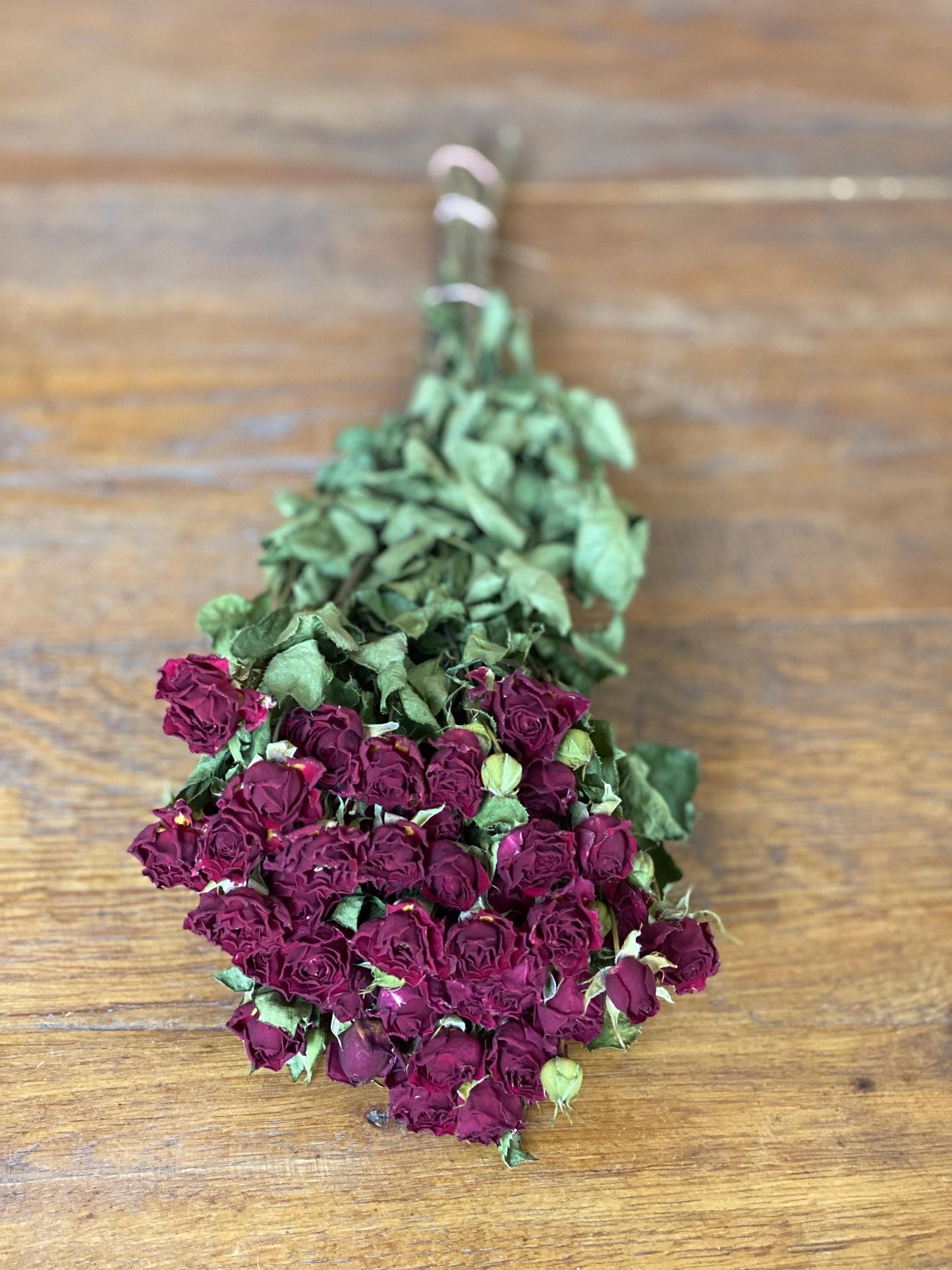 Rose Trockenblumen in Rot oder Rosa großer Bund und kleiner Bund