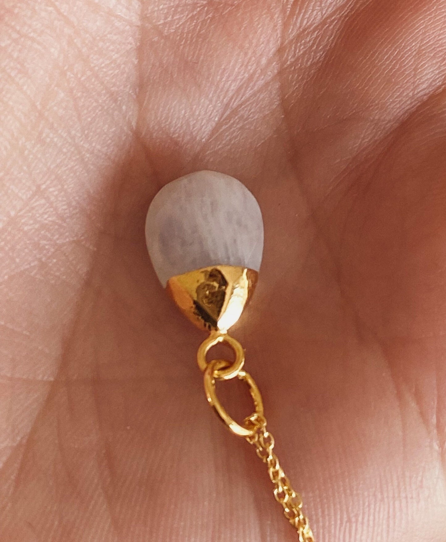 Edelstein-Kette Mondstein, Regenbogen-Mondstein |fair und ethisch gehandelt| nachhaltiger Schmuck