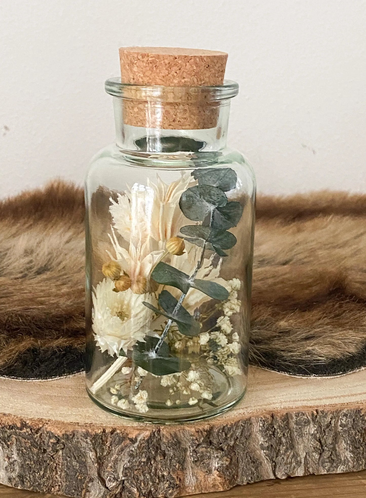 Trockenblumen im Glas groß Trockenblumenstrauß im Glas, auch als Kerzenständer, Blumenglas in verschiedenen Varianten