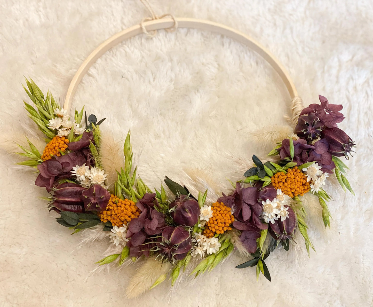 Trockenblumenkranz „Emilia“ in verschiedenen Größen, mit und ohne Acrylscheibe