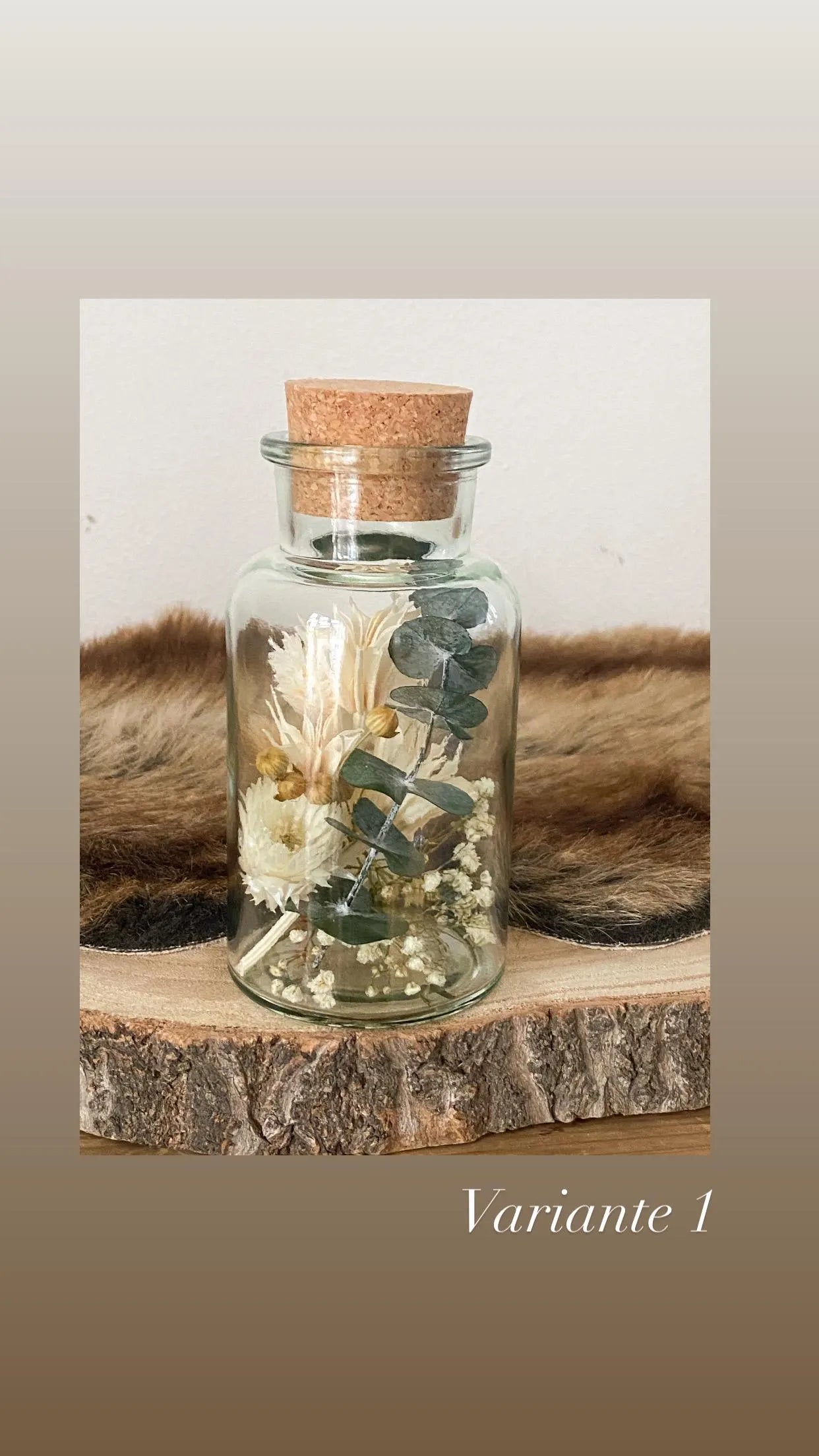 Trockenblumen im Glas groß Trockenblumenstrauß im Glas, auch als Kerzenständer, Blumenglas in verschiedenen Varianten