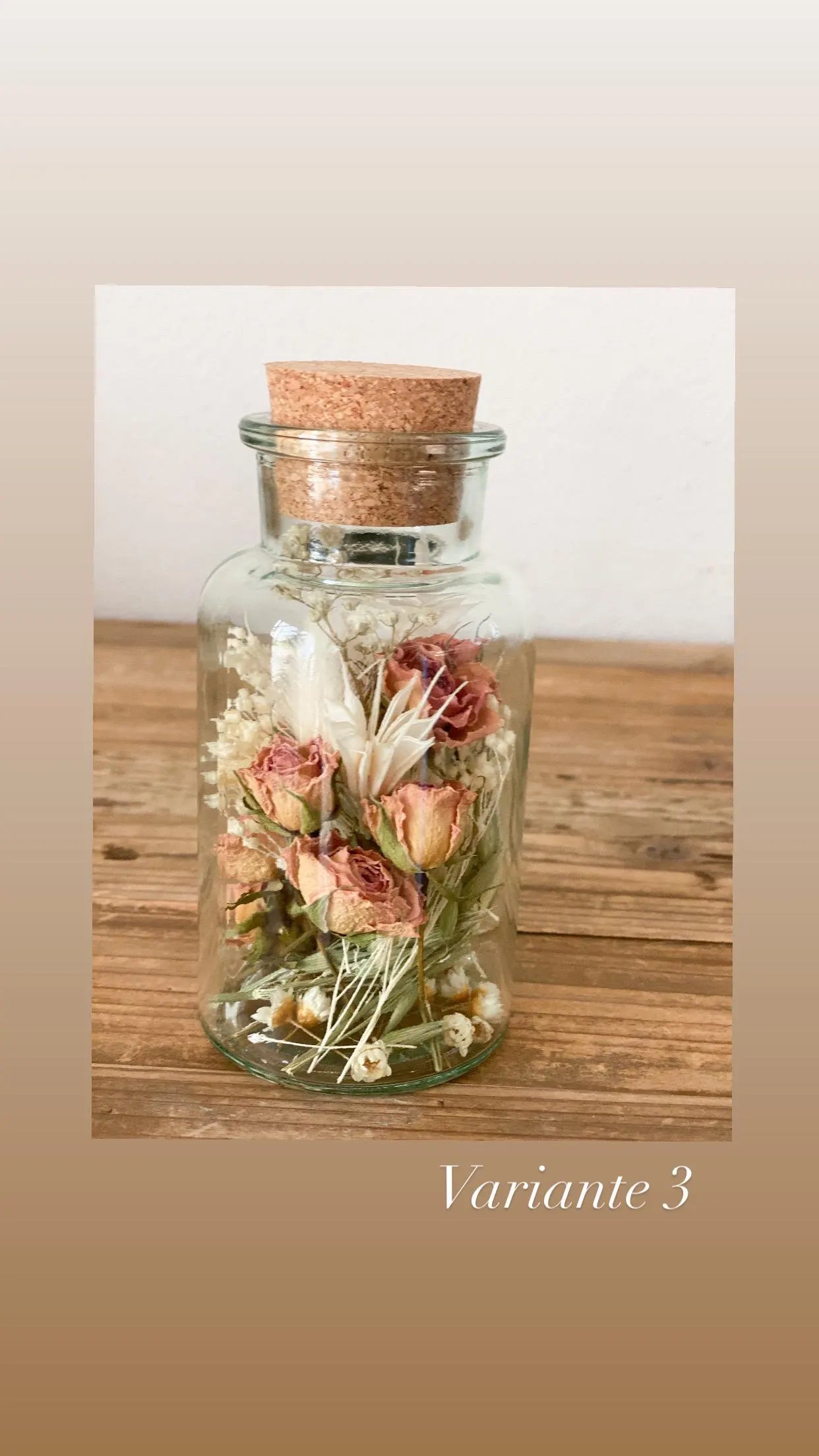 Trockenblumen im Glas groß Trockenblumenstrauß im Glas, auch als Kerzenständer, Blumenglas in verschiedenen Varianten