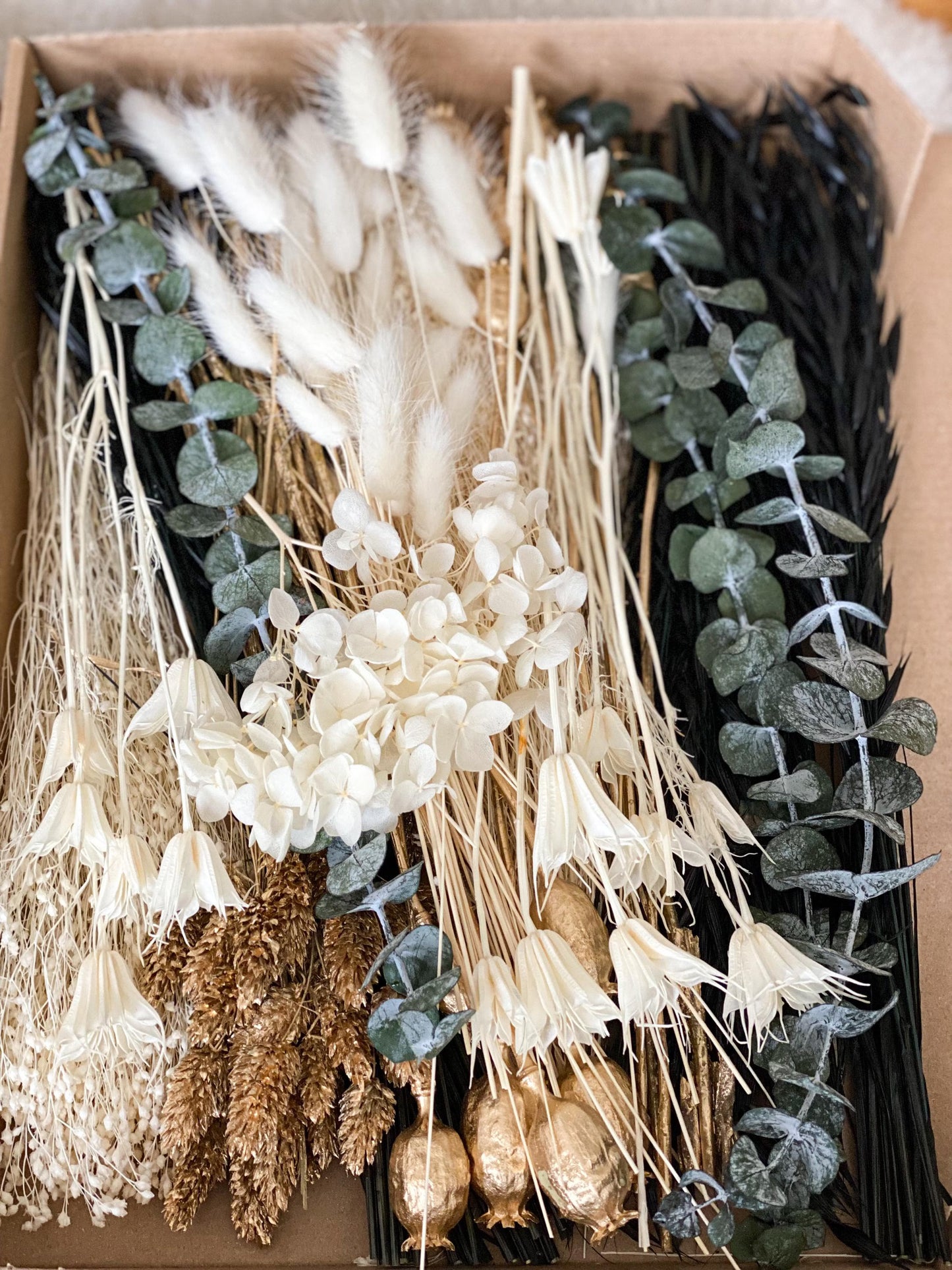 DIY Trockenblumen DIY-Set „Vier Jahreszeiten“in bunten und verschiedenen Farben, DIY-Trockenblumenstrauß, Trockenblumenkranz