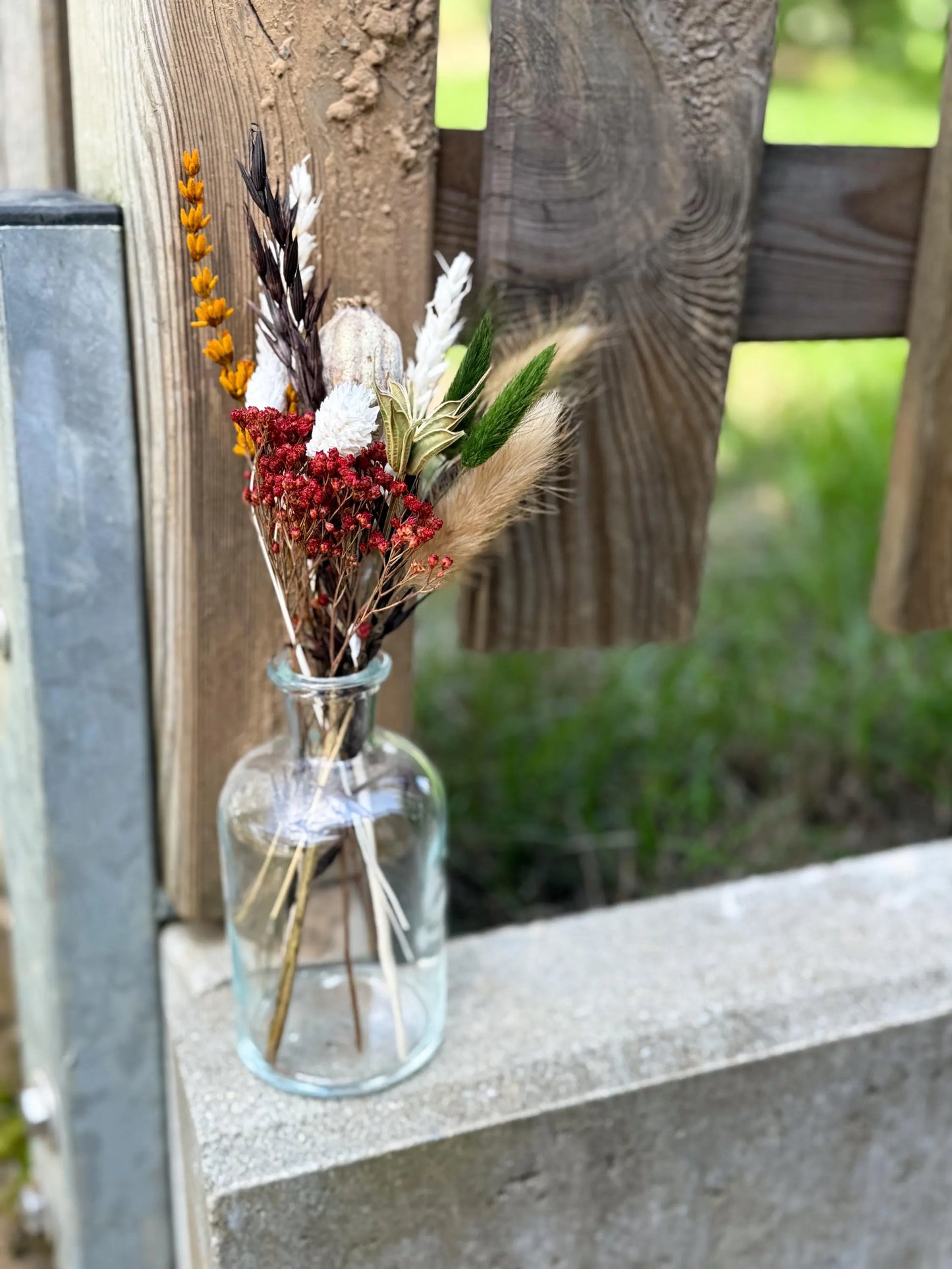 DIY Trockenblumen DIY-Set „Fall“ in Naturfarben, DIY-Trockenblumenstrauß, diy-Trockenblumenkranz mit Lagurus, Broom, Phalaris