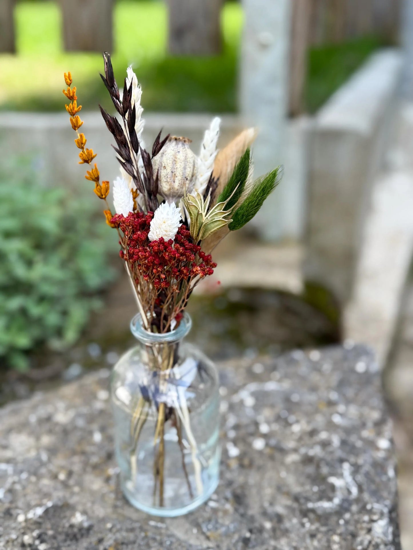 DIY Trockenblumen DIY-Set „Fall“ in Naturfarben, DIY-Trockenblumenstrauß, diy-Trockenblumenkranz mit Lagurus, Broom, Phalaris